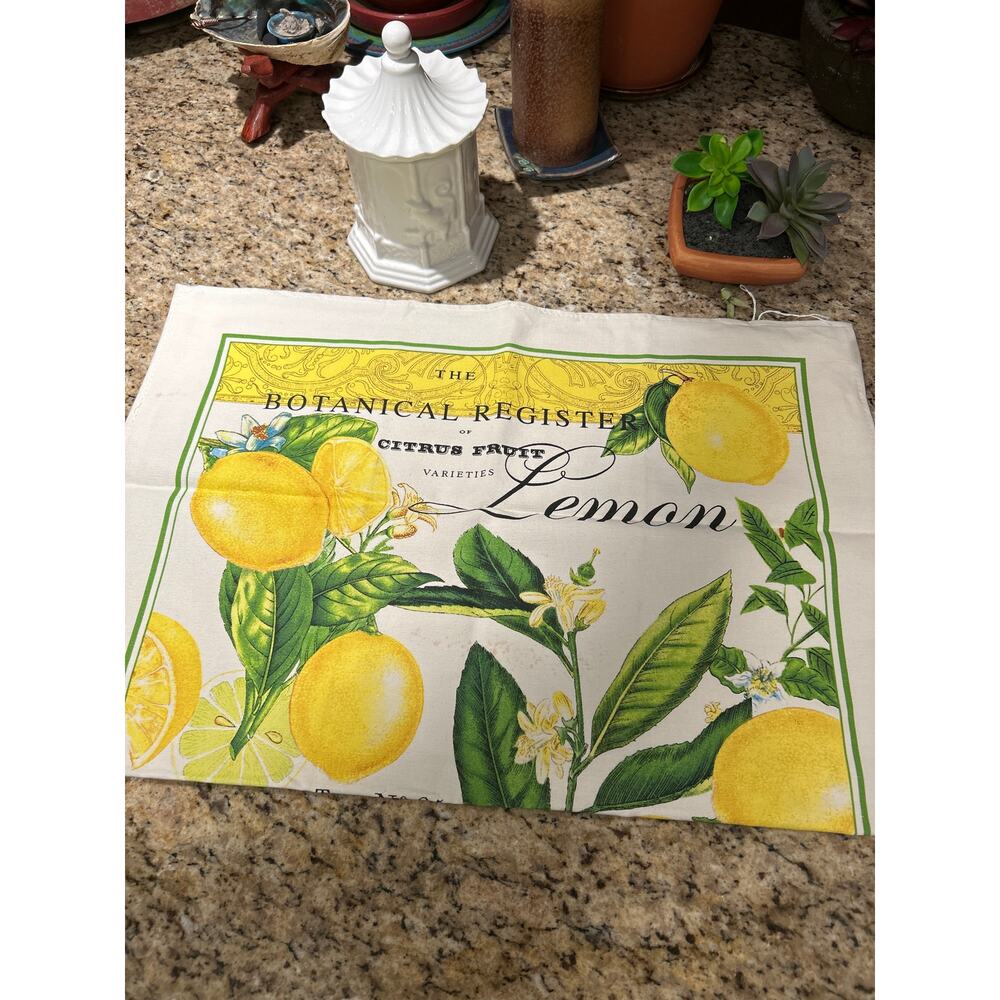 Michel Design Works Stonewall Kitchen 100% cotton tea towel Lemon Basil